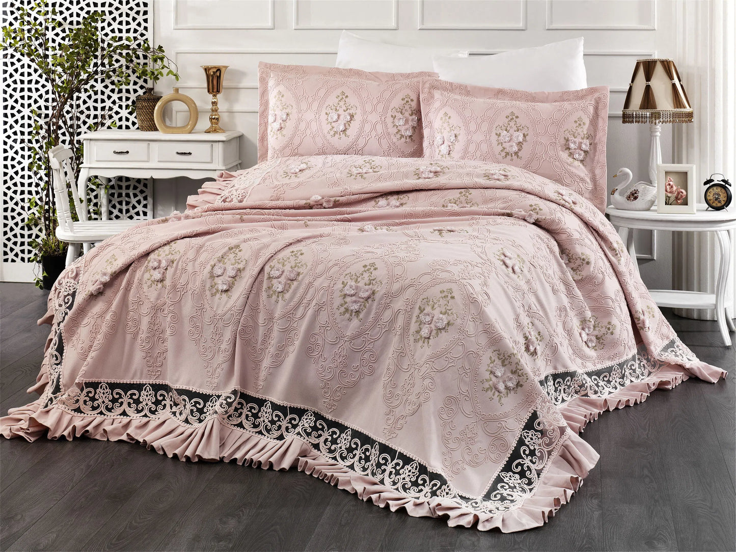 Batik Yatak/Pike Takımı Jakarlı Şönil Pike Çeyiz 6'lı Set DMP-YTKM6-BTK