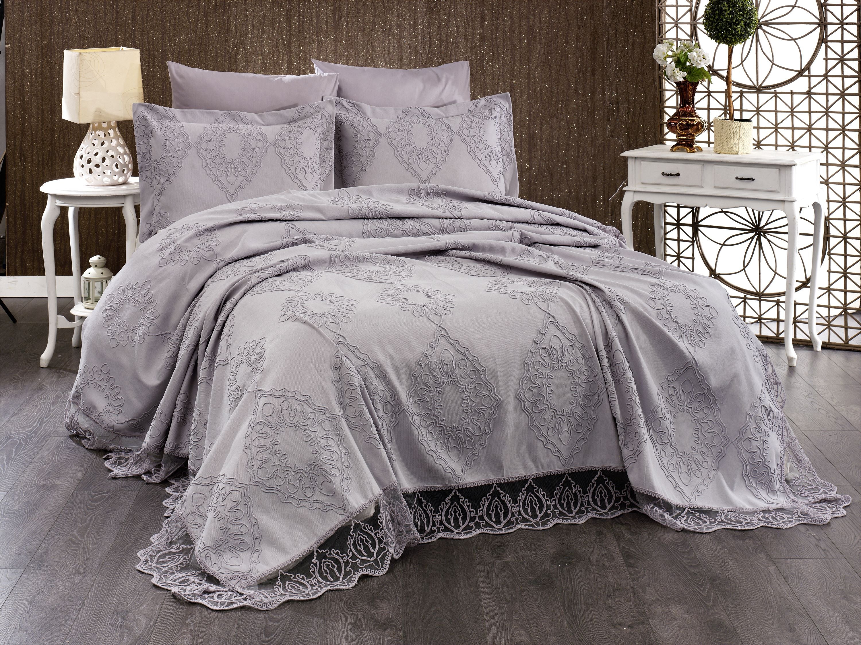 Damask Yatak/Pike Takımı Jakarlı Şönil Pike Çeyiz 6'lı Set (DMP-YTKM6-DMS)