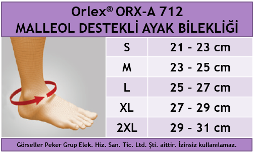 Orlex ORX-A 712 MALLEOL DESTEKLİ AYAK BİLEKLİĞİ