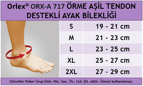 Orlex ORX-A 718 ÖRME AŞİL TENDON  DESTEKLİ AYAK BİLEKLİĞİ