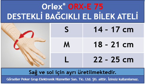 Orlex ORX-E 75 BAŞ PARMAK DESTEKLİ BAĞCIKLI EL BİLEK ATELİ