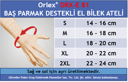 Orlex ORX-E 81 NEOPREN BAŞ PARMAK DESTEKLİ EL BİLEK ATELİ