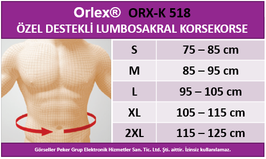 Orlex ORX-K 518 ÖZEL DESTEKLİ LUMBOSAKRAL KORSE