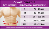 Orlex ORX-K 518 ÖZEL DESTEKLİ LUMBOSAKRAL KORSE