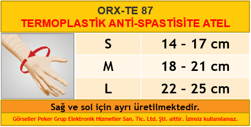 Orlex ORX-TE 87 TERMOPLASTİK ANTİ-SPASTİSİTE ATEL