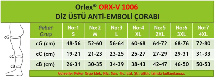 Носки Orlex БОЛЕЕ КОЛЕНА ПРОТИВОЭМБОЛИЗМНЫЕ ORX-V 1006