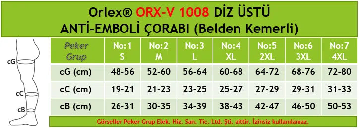 НОСКИ ОТ ЭМБОЛИИ БОЛЕЕ КОЛЕНА Orlex (с поясом) ORX-V 1008