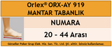 Dampigo ORX-AY919 mantar tabanlık beden tablosu