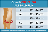 Dampigo ORX-BL602 alt baldır desteği, beden tablosu