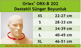 Dampigo ORX-B202 destekli sünger boyunluk, beden tablosu