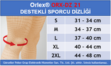 Dampigo ORX-DZ22 Destekli Sporcu Dizliği, beden tablosu