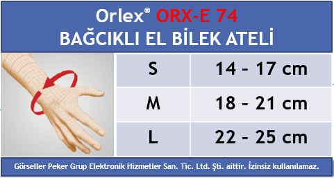 Dampigo ORX-E74 Bağcıklı El Bilek Ateli, beden tablo