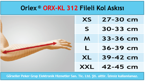 Dampigo ORX-KL312 Fileli Kol Askısı, beden tablosu