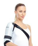 Dampigo ORX-O305 Humerus Breysi, omuz çıkıkları, ameliyat ve alçı sonrası humerus kemiğinin korunması ve stabilizasyonu için tasarlanmış, termoplastik yapısı ve havlu kumaş kaplaması ile konfor sağlayan ortopedik omuz ortezi.