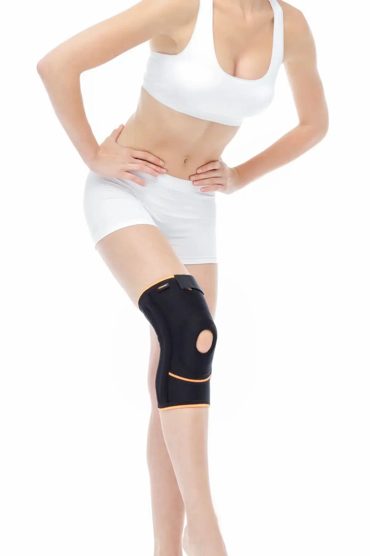 ORX-DZ13, Dampigo patella ve ligament destekli dizlik, siyah. Diz kapağı ağrısı için destek, konfor ve stabilizasyon sağlar. Neopren, ayarlanabilir.