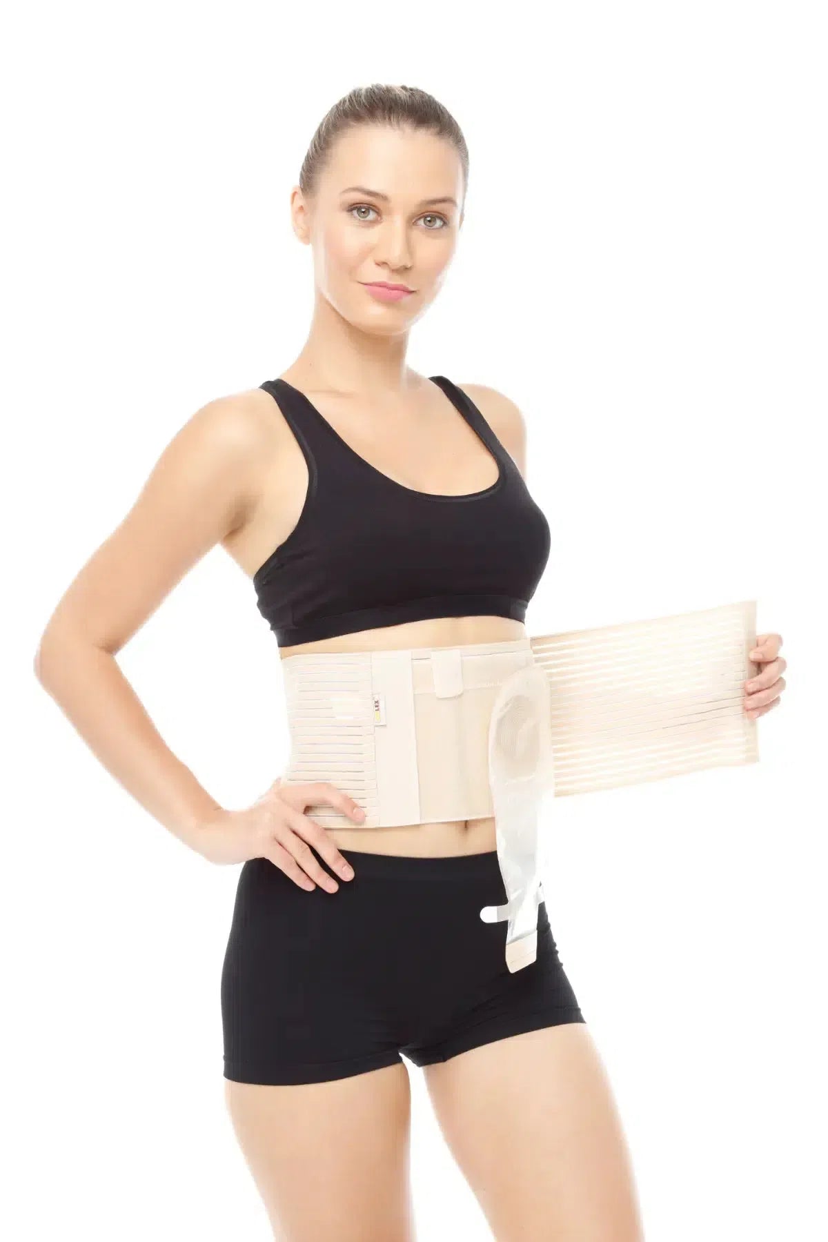 Dampigo ORX-K507 Kolostomi Korsesi (16 cm), hava alan pamuklu misinalı kumaşlı. Kolostomi torbasını destekler, parastomal herni riskini azaltır, terlemeyi önler.